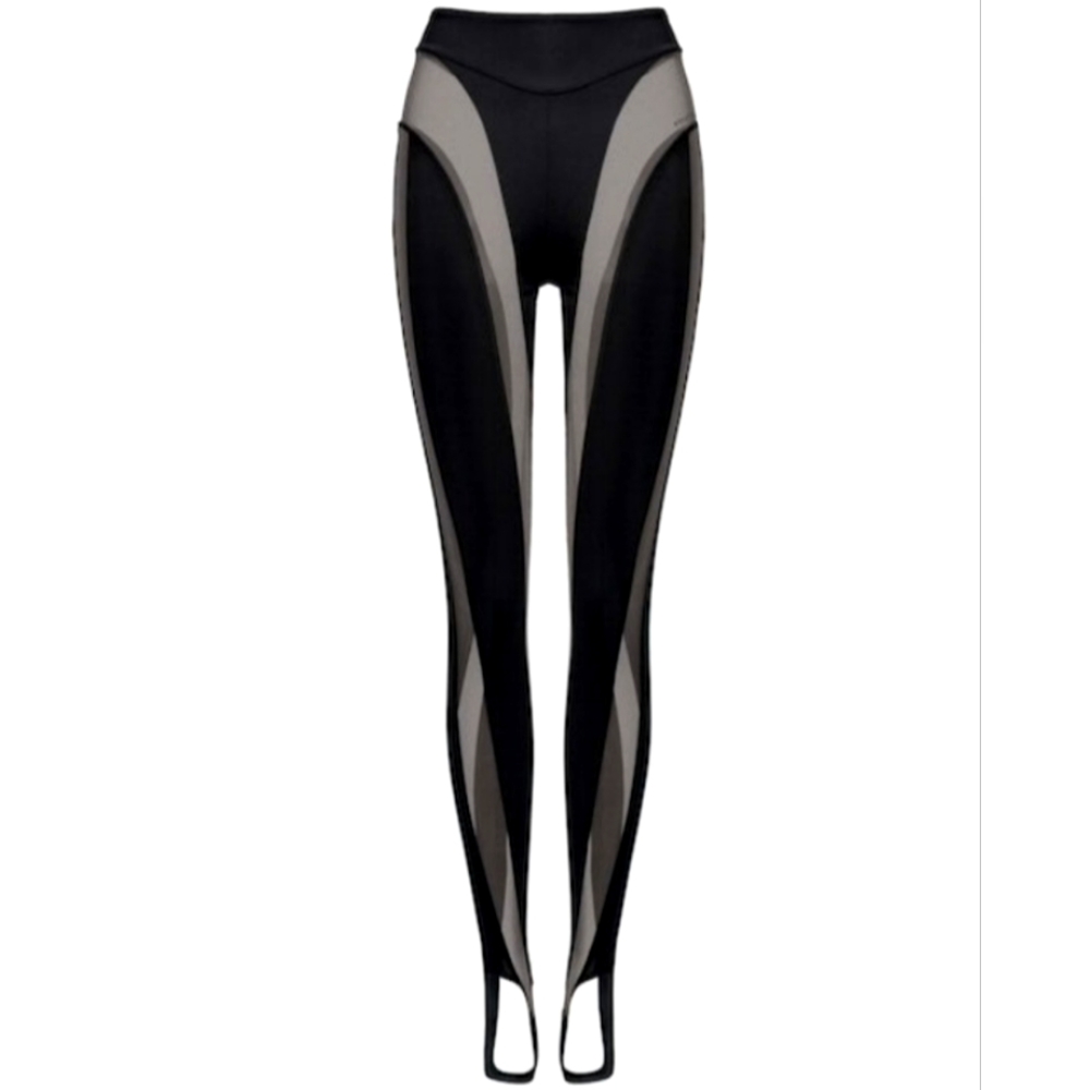 HM X Mugler Mesh-paneled Stirrup Leggings, H&M NWT